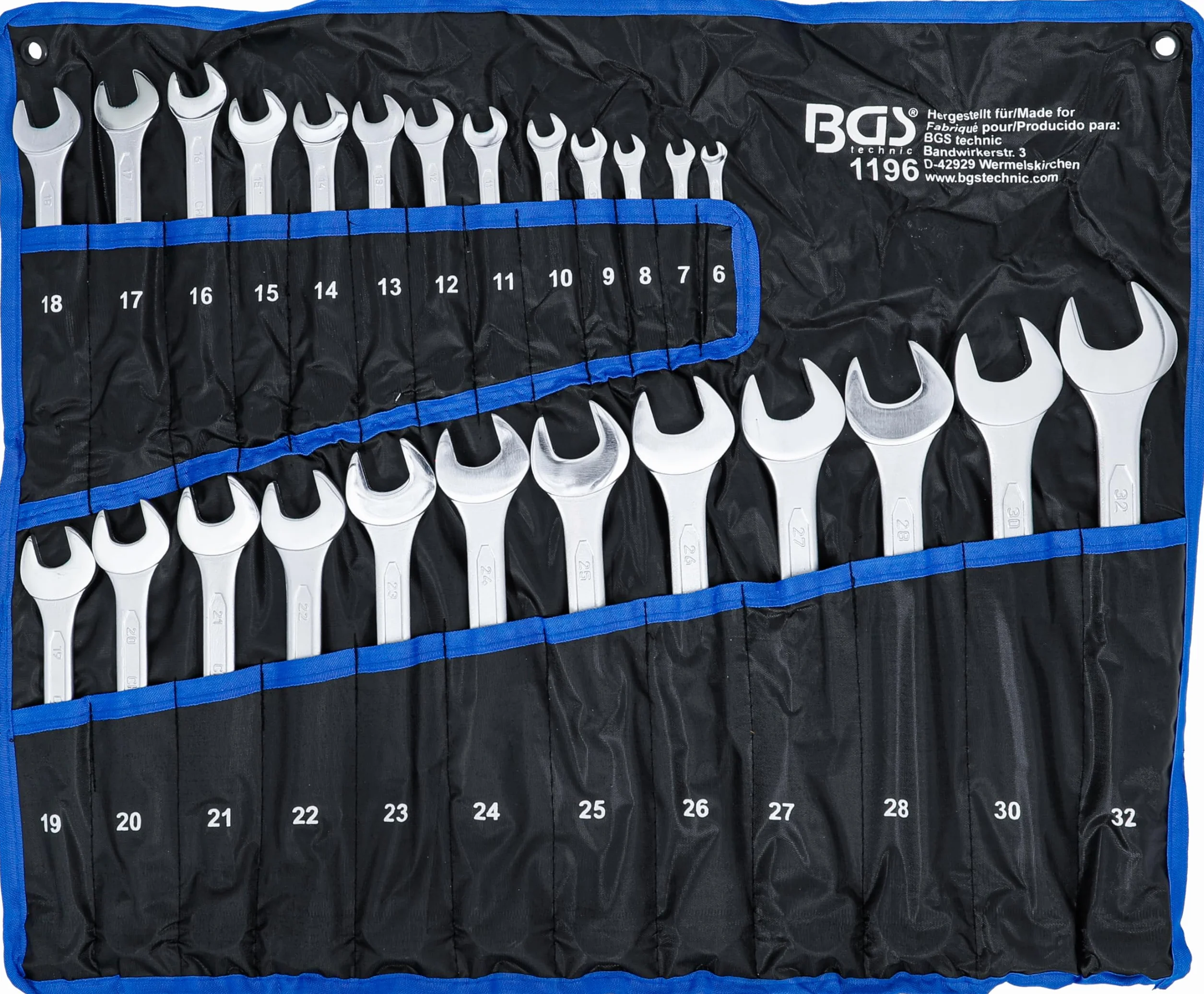BGS 1196 Seria kluczy kombinowanych oczkowo-oczkowych 6-32 mm 25 szt.