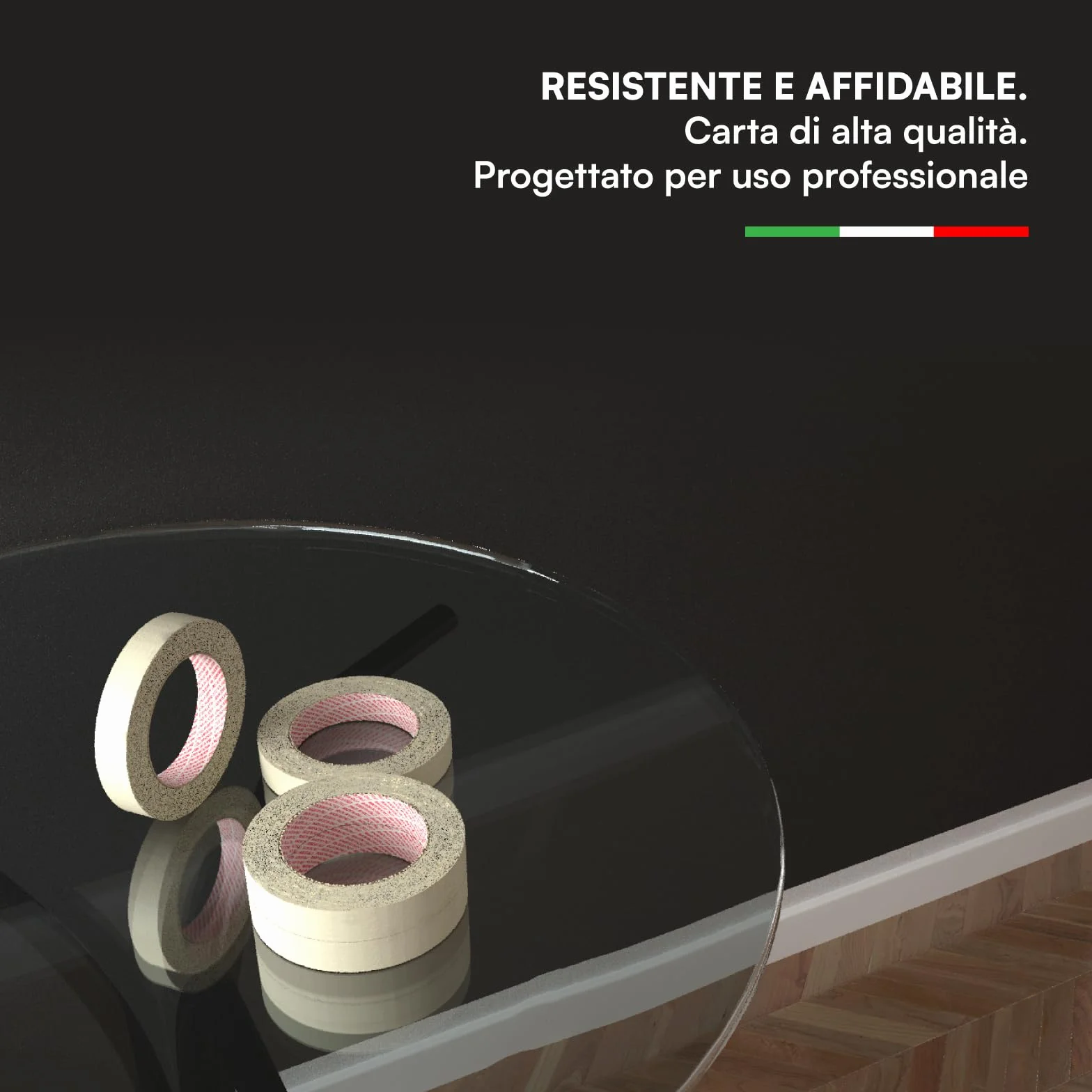 Nastro di Carta 19mm x 50m 16 Rotoli - Carta Gommata Professionale Riciclabile per Mascheratura Pittura