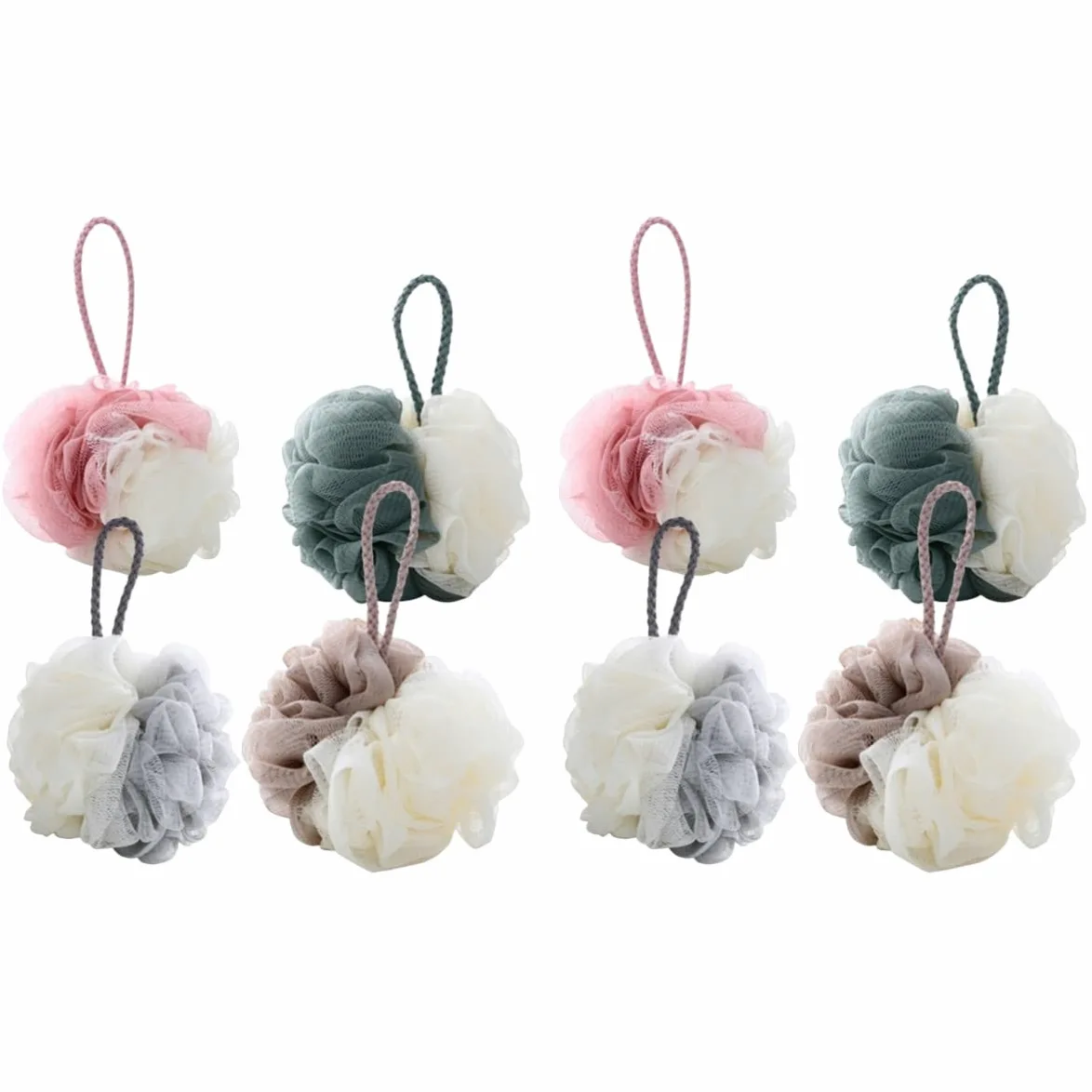 Zerodeko 8 Pz Spugna Da Bagno in Luffa Pouf in Rete Per Esfoliante Per Il Corpo Bagnato Bagno in Rete Pouf in Rete Esfoliante Spugna Per Il Corpo Toni Della Pennello Esfoliante