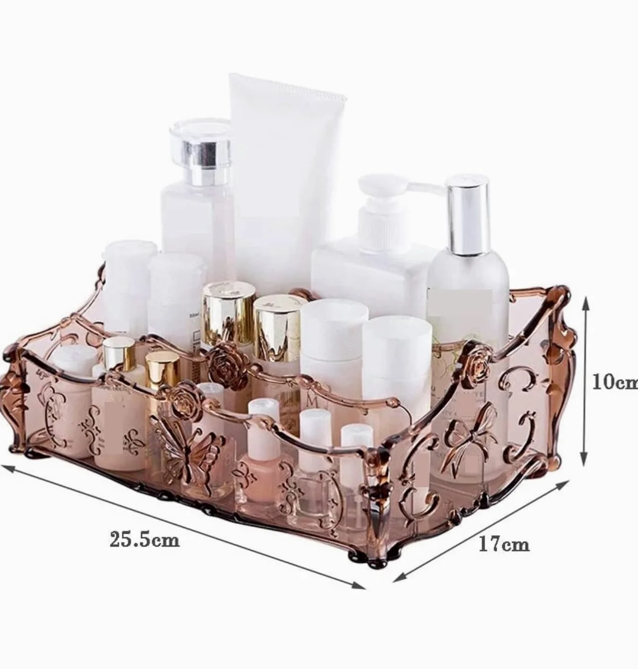 Porta Trucchi,Toeletta Scatola Cosmetica Trasparente da Tavolo Scatola per Rossetto Scatola per Rifinitura Organizzatore per Trucco Multifunzione(Black)
