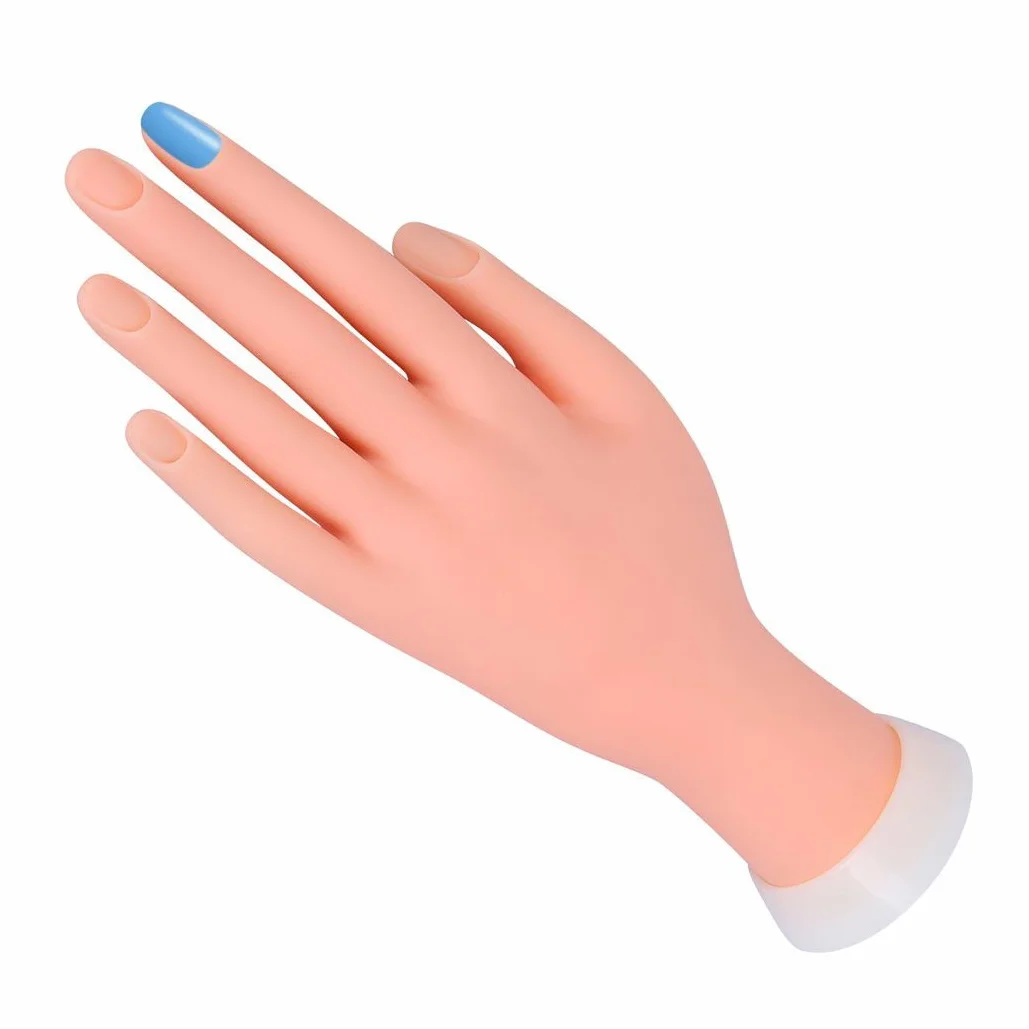 Mano per Pratica - Modello Flessibile Morbida Plastica per Nail Art Manicure Dito di Formazione 9.3 * 6.0 * 24.5cm