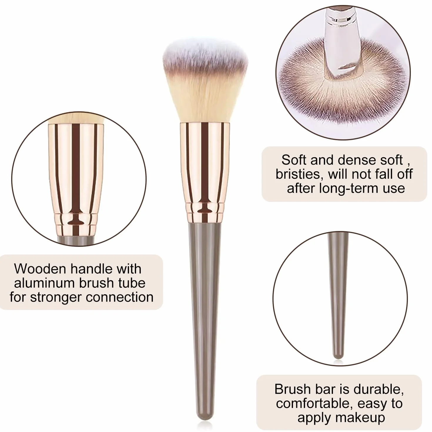 15 Pezzi Set Pennelli Make up, Pennelli Trucco Professionale con Trousse in Pelle PU, Adatti per il Fondotinta Misto, Correttore, Blush, Ombretto, Contouring