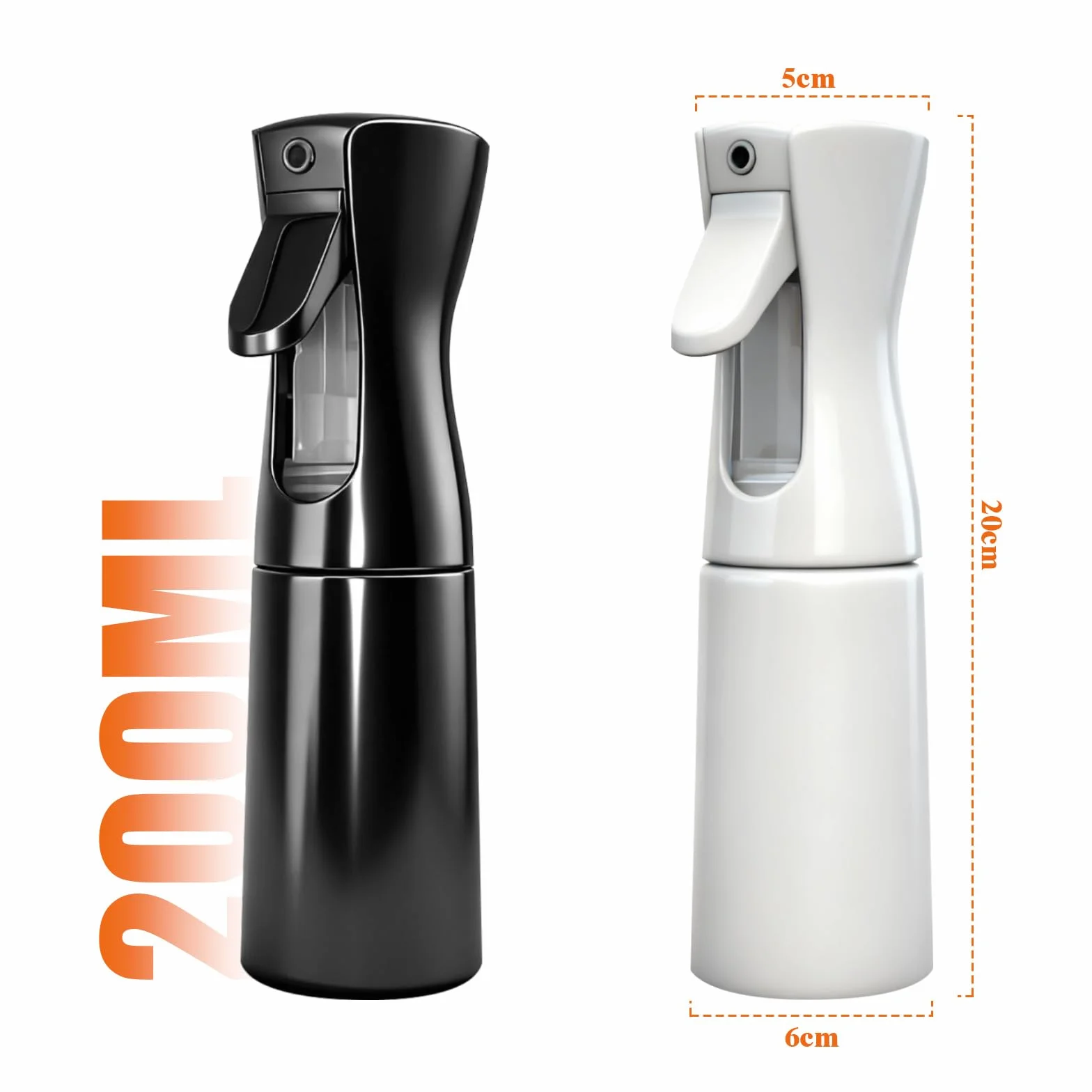 2 Pack Spruzzino Acqua, 200ml Spruzzino per Capelli, Spray Bottle con Nebbia Fine Continua per Piante, Pulizia, Alcool, Salone, Strumento per Capelli