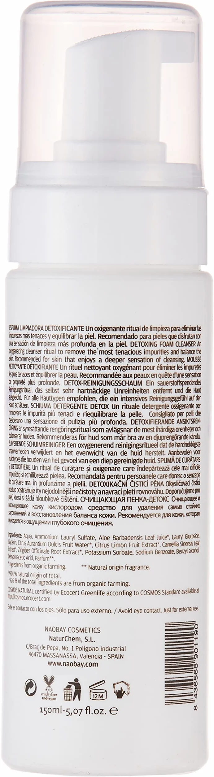 Naobay - Schiuma detergente Detox 150 ml
