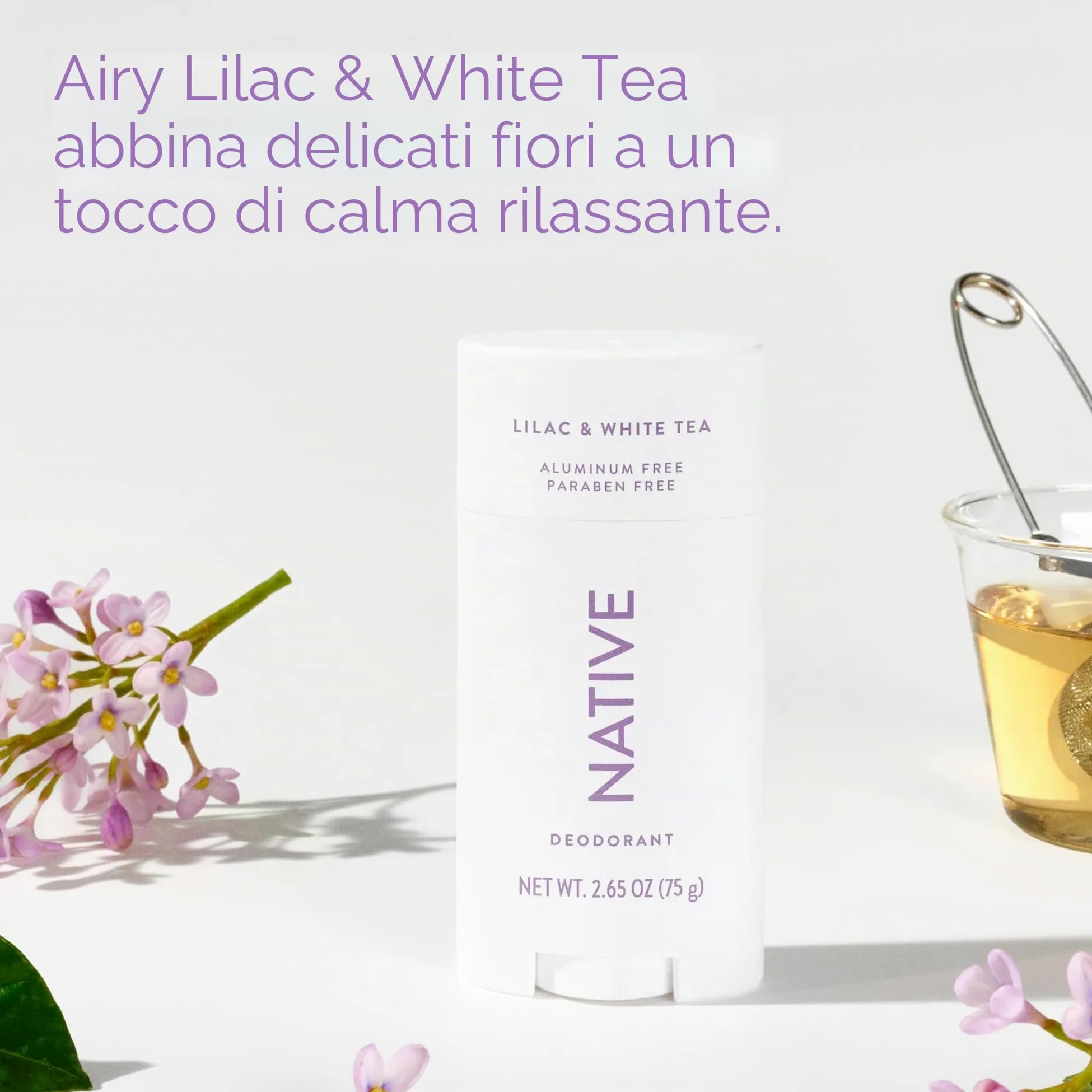 Native Deodorant | Natural Deodorant Seasonal Scents for Women and Men, Aluminum Free with Baking Soda, Probiotics, Coconut Oil and Shea Butter | Lilac & White Tea