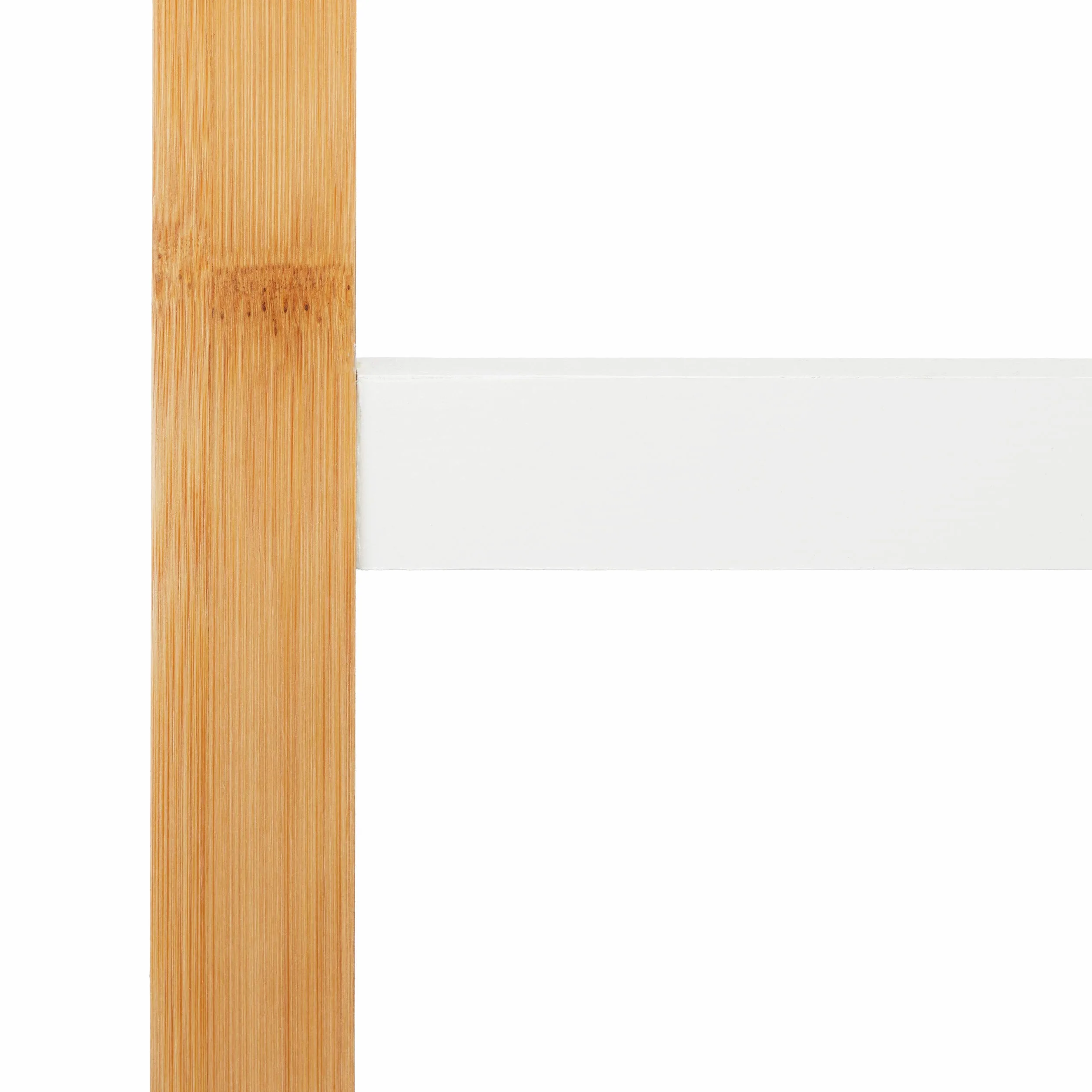 Relaxdays Portasciugamani da Terra bambù MDF 3 Aste 103x41x28 cm Naturale Bianco