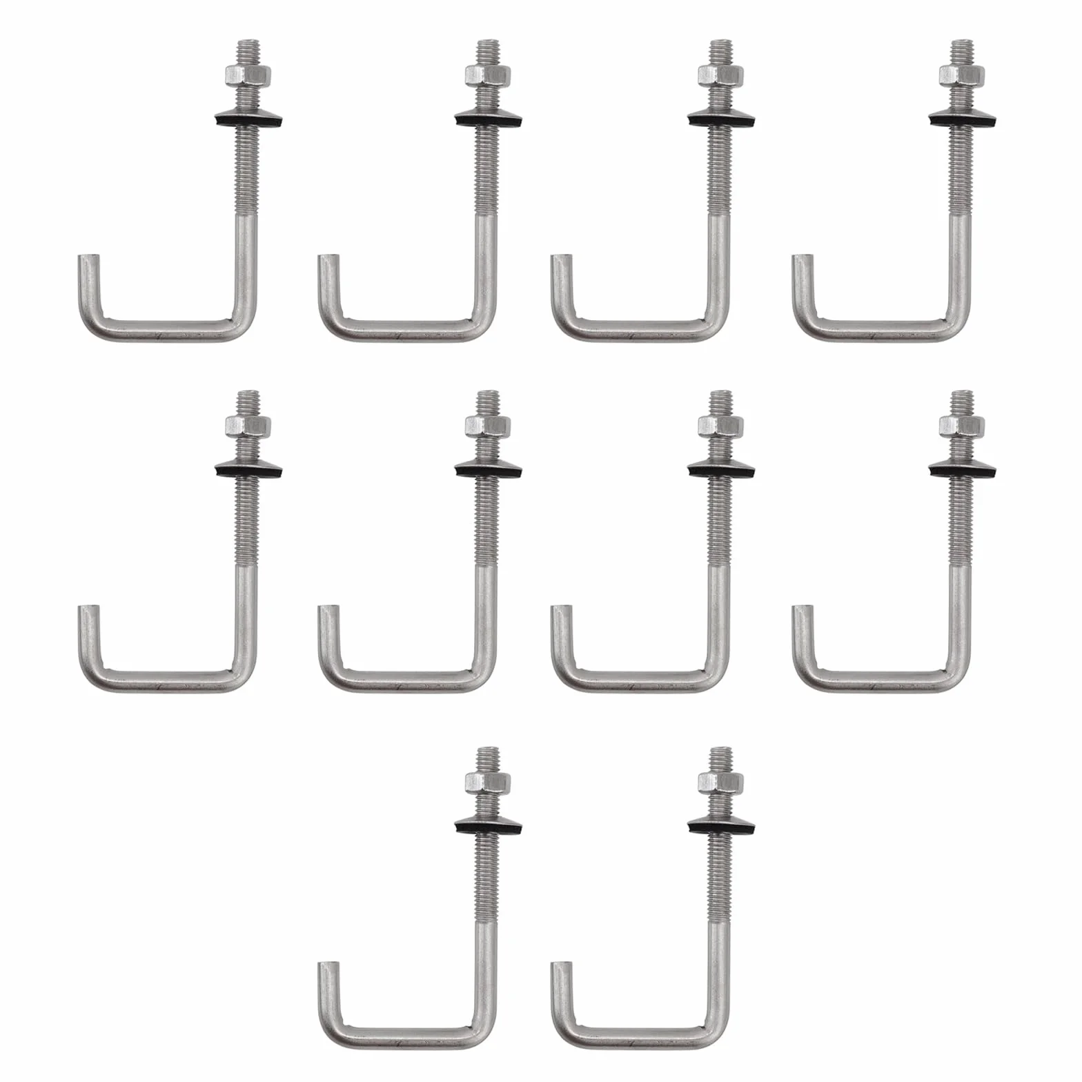 Ganci a stelo lungo M6 x 25 x 100 mm in acciaio inossidabile 304 per calcestruzzo 10 pezzi