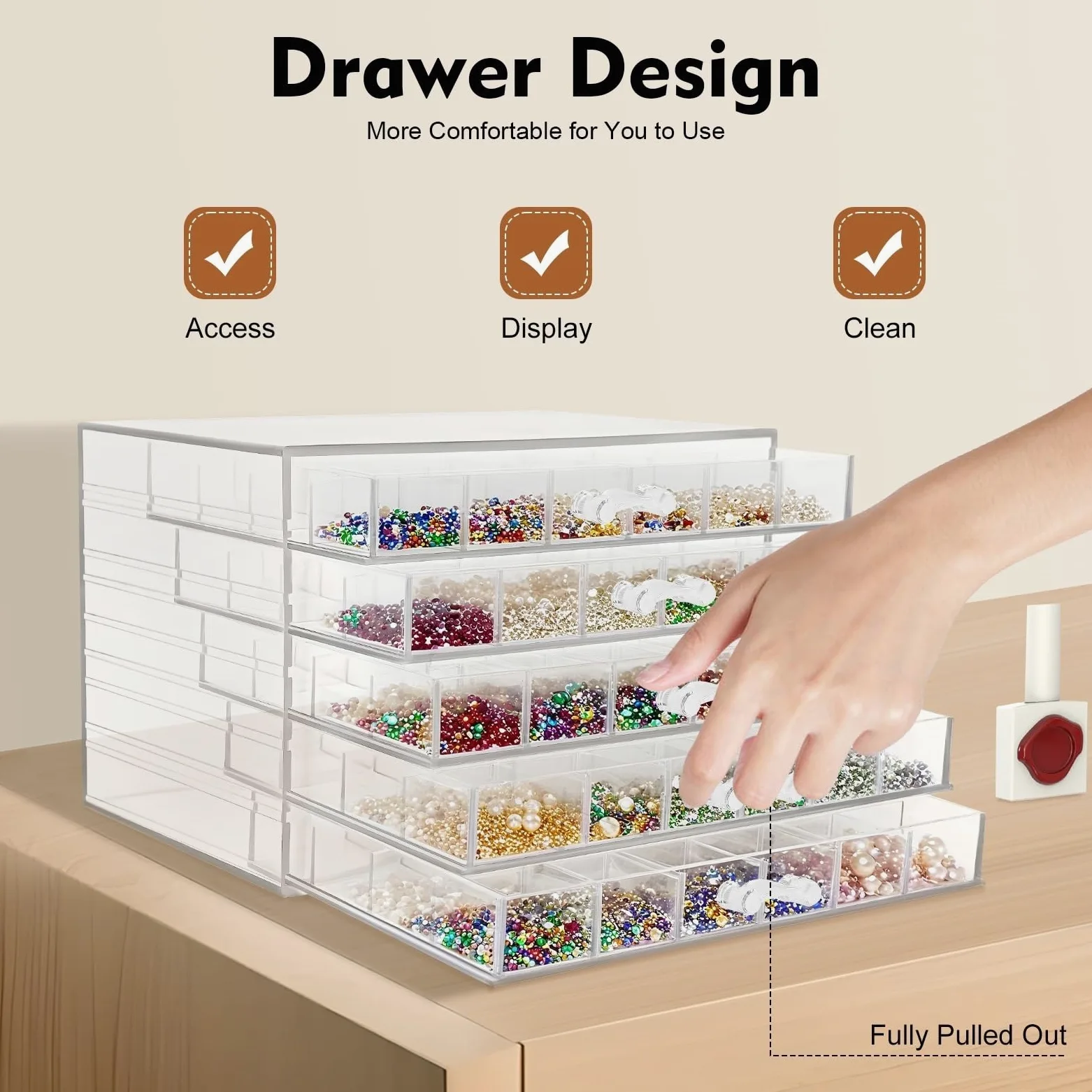 Organizer Trucchi Organizzatore Di Forniture A 5 Livelli for 120, Scatola Portaoggetti In Acrilico Trasparente